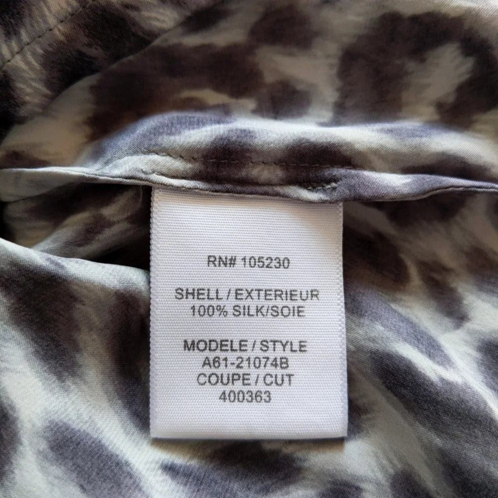 Joie Leopard Print Gray Silk Racerback Tank Top - Picture 6 of 11